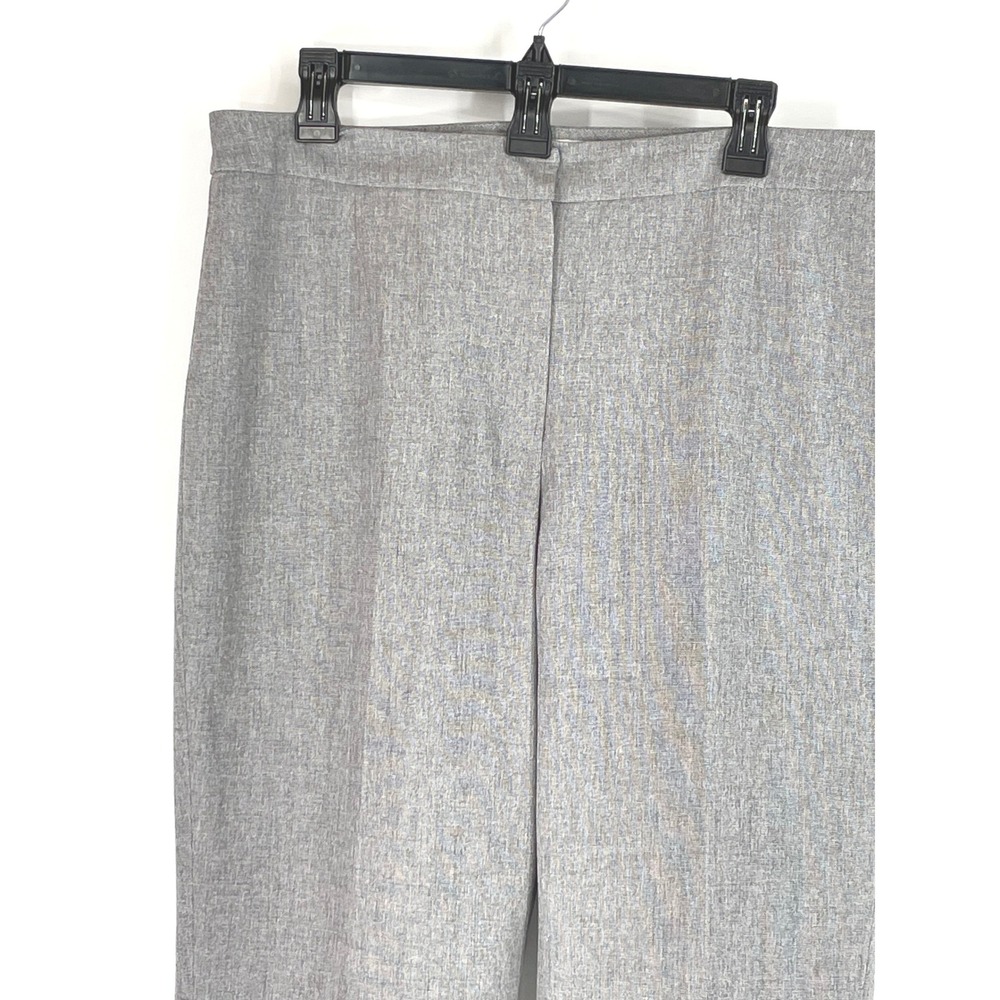 Kasper Womens Pants 12 Dress Grey Straight Leg Professional Flat Front - Picture 2 of 12